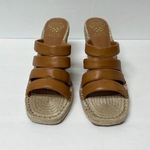 VINCE Camuto Women's Molisana Espadrille Wedge Sandal light cognac super soft